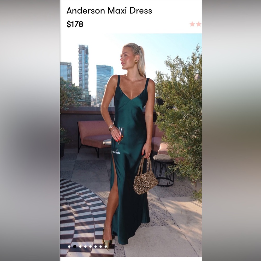 Show Me Your MuMu Green Satin Maxi Dress